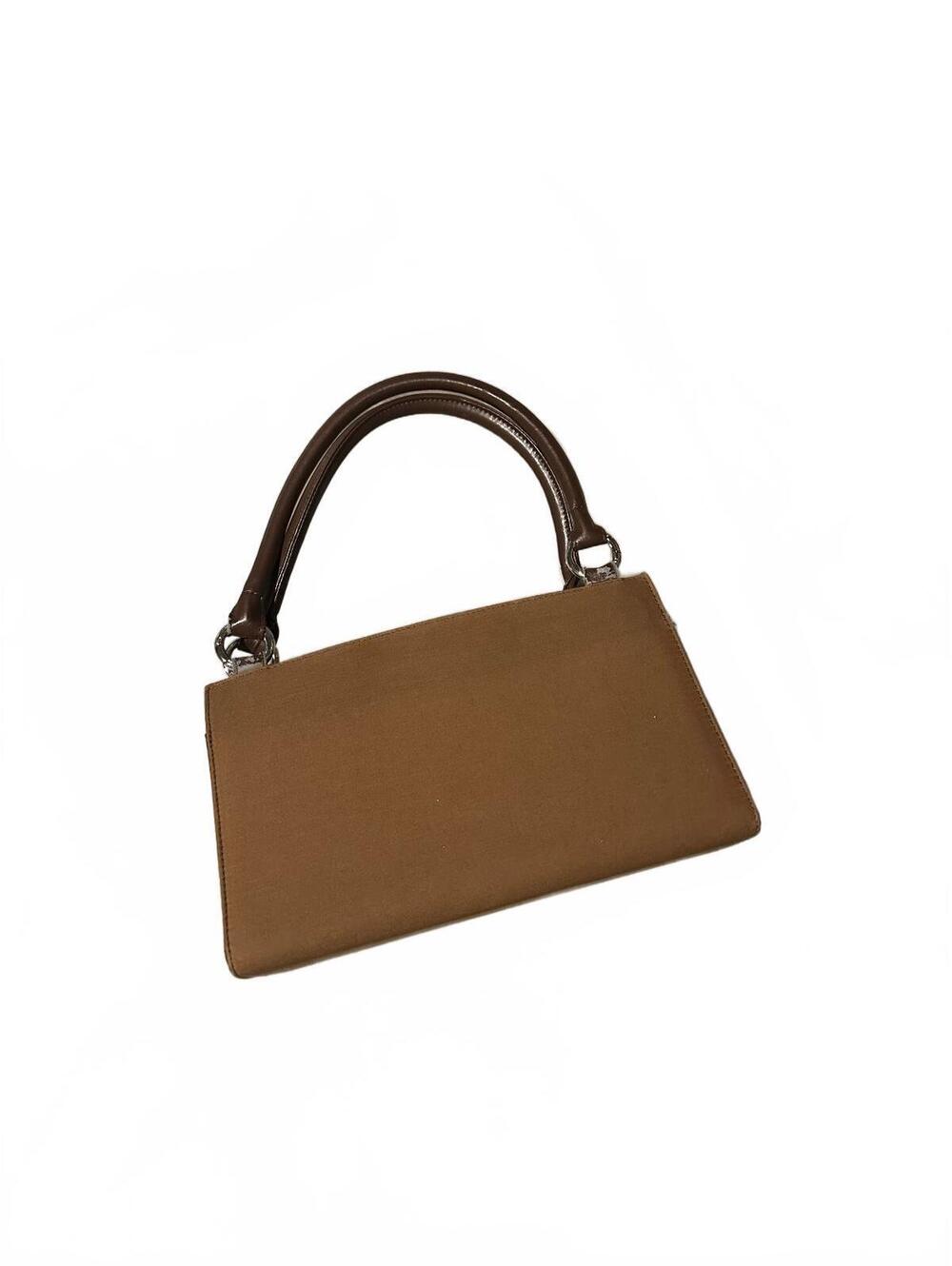 Miche Brown Structured Handbag with Dual Handles